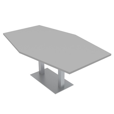 Skutchi Designs Hexagon Conference Table With Power Unit, 48 in W, 84 in L, Grey HAR-HEX.IR-48X84-DOU-U779-NA