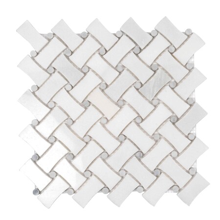 Apollo Tile 11x11 Eastern White, Bianco Carrara Marble Floor and Wall Mosaic Tile 4.2 sqft/case, 5PK APLDC88B23A