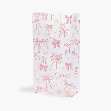 Nashville Wraps Pink Bows Cello Bags, 5x3x11.75, 100PK C4BPBOW