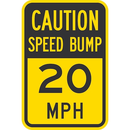 Lyle Caution Speed Bump 20 Mph, 12x18, Diamond Grade, Yellow G-2690-DG_12x18