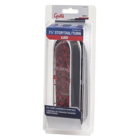 Grote Lighting Oval LED Stop Tail Turn Lights, Red, Chrome Trim, 12V, Polycarbonate, 3-Wire,  52592-5