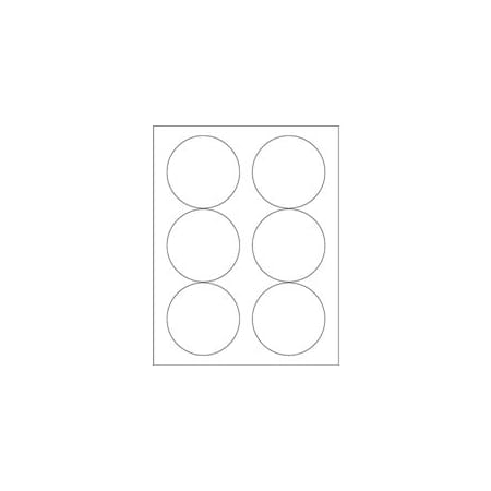 Bubblefast 3.33'' White Circle Laser Labels-6 Labels per Sheet BFLL147