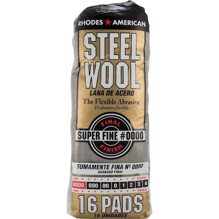 Homax Steel Wool, No 0000 Grit, Super Fine, Gray 106600-06
