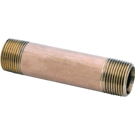 Anderson Metals Pipe Nipple, 1/8 in, NPT, Brass, 370 psi Pressure, 2 in L 38300-0220