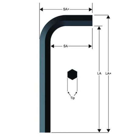 Eklind Hex Key, Hex Drive, L-Handle Handle, ANSI B18.3, Alloy Steel, Black Oxide 15266
