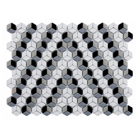 Apollo Tile Vidrio 11.8 in. x 14 in. Polished Grey and White Recycled Glass Mosaic Wall and Floor Tile, 5PK APLMRK8801A