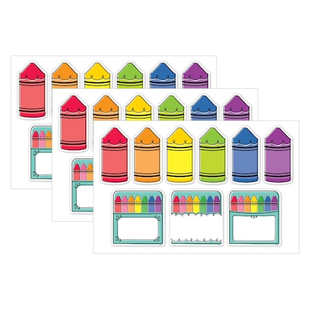 Creative Teaching Press Core Decor, Doodle Crayons, 6'', Designer Cut-Outs, 54 Per Pack, 3PK 10929