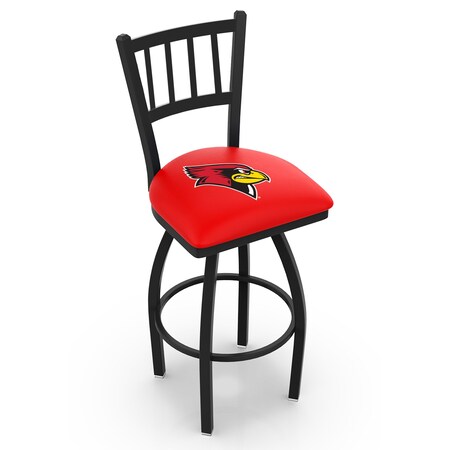 Holland Bar Stool Co 36" Blk Wrinkle Illinois State Swivel Bar Stool, Jailhouse Back L01836IllStU