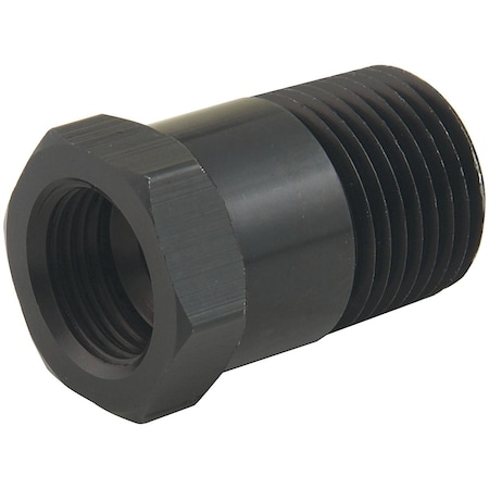 Powerhouse 0.5 in. NPT Temperature Gauge Aluminum Adapter, Black Anodized PO3606654