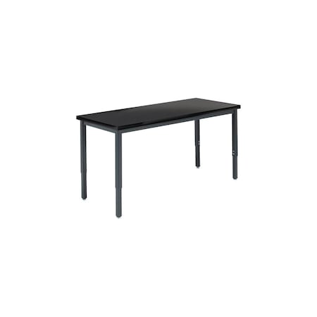 Diversified Spaces Metal Activity Tables, 54 in W, 24 in L, 23-1/2 in to 37-1/2 in H, Laminate, Black X820LBB
