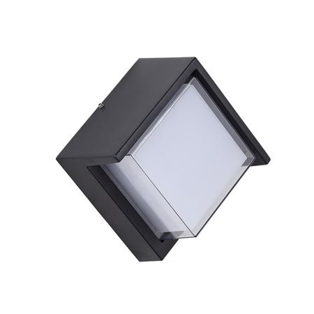 Sunlite LED Square Modern Outdoor Light Fixture with Canopy, 12W 850 Lumens CCT 30K-50K 90 CRI Black 85113-SU