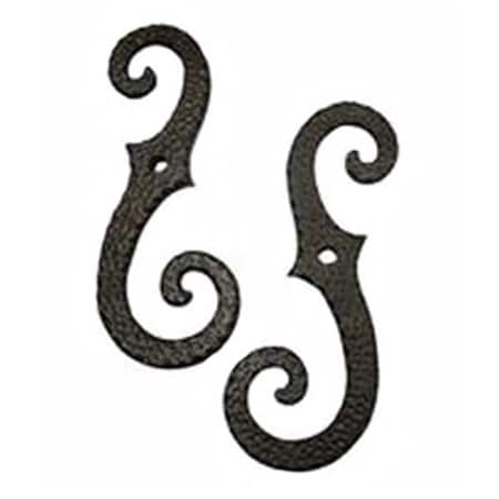 Gourmetgalley 88-256 Pair of Iron Large Scroll Shutter Lag Tiebacks GO2596238