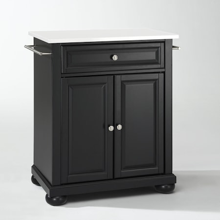Crosley Alexandria Stone Top Portable Kitchen Island/Cart KF30020ABK
