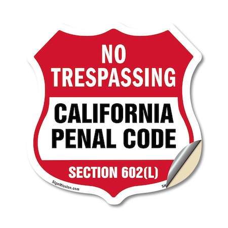 Signmission California No Trespassing Shield Sign Ca, 18 Inch X 18 Inch, Vinyl Decal SHI-D-18-368