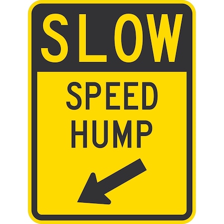 Lyle Speed Hump (w/Arrow Pointing Bottom Left), 18x24, High Intensity Prismatic, Yellow G-10518-HI_18x24