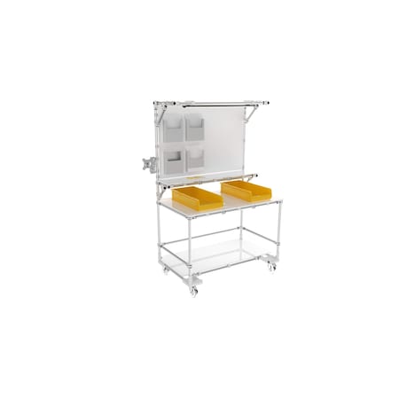 Trilogiq Mobile Workstation With Information Panel, Document Holder, Flat Picking Shelf, Screen Mount, And Led 100-7
