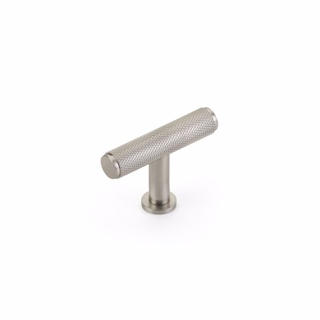 Schaub 2in Center to Center Pub House Knurled T Cabinet Knob Brushed Nickel Finish 5001-BN
