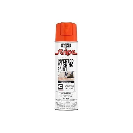 Seymour Midwest Stripe 3-Series Inverted Ground Marking Paint, Florescent Red-Orange net 15oz. 20358-1