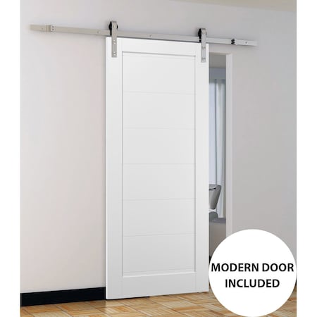 Sartodoors Barn Interior Door, 32" x 84", White QUADRO4115BD-S-WS-3284