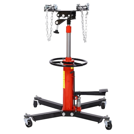 Edendirect 1660 lbs. Transmission Jacks in Red with 2 Stage Hydraulic and 30 in. Long Safety Chain IR-W46538878