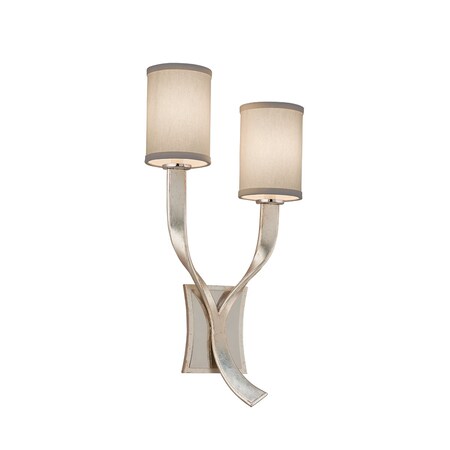 Corbett Lighting Roxy 2 Light Wall Sconce 12 In. Silver Leaf 158-11-SL/SS