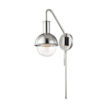 Mitzi Riley 1 Light Plug-In Sconce 6 In. Polished Nickel HL111101-PN