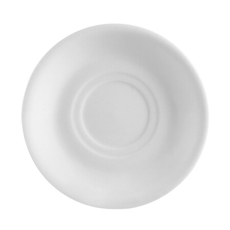 Cac Foodservice CAC China Clinton Rolled Edge 6-Inch Super White Porcelain Saucer, Box of 36, 36PK RCN-2