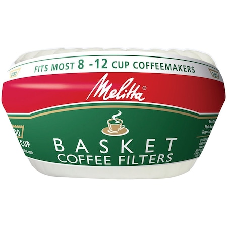 Melitta 8-12 Cup White Basket Coffee Filter, 100PK 62993