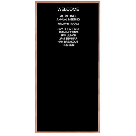 Aarco Open Faced Oak Framed Letter Board Message Center, 96''Hx48''W AOFD9648