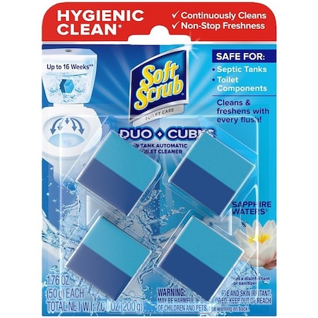 Soft Scrub Duo-Cubes Series In-Tank Automatic Toilet Cleaner, 1.76 oz, Sapphire Watters, Dark Blue/Light Blue 2645868