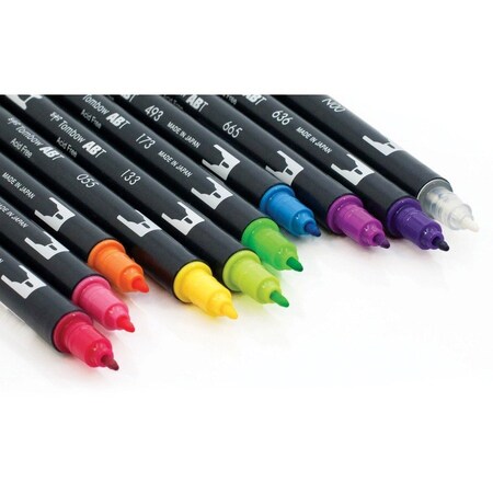 Tombow Dual Brush Art Pen 10piece Set Bright Colors, Assorted TOM56185