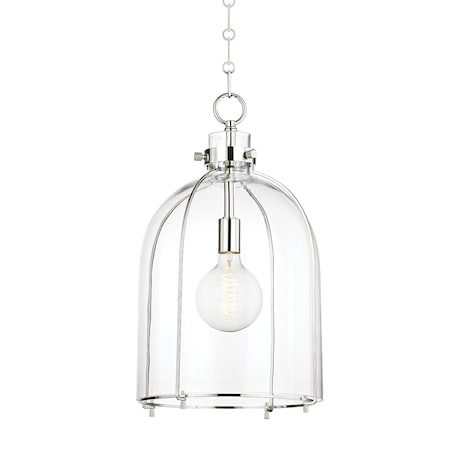 Hudson Valley Lighting Eldridge 1 Light Pendant 23.5 In. Polished Nickel 7306-PN