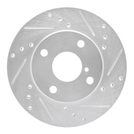 Dynamic Friction Co DFC Brake Rotor - Drilled and Slotted - Silver 631-80022R