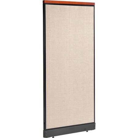 Global Industrial Interion Deluxe Office Partition Panel with Pass Thru Cable, 36-1/4"W x 101-1/2"H, Tan 695788DPTN
