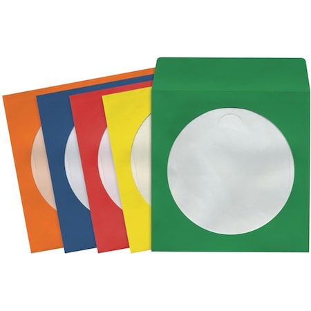 Maxell CD/DVD Storage Sleeves - Slide Insert - Paper, Plastic - Blue, Yellow, Green, Red, Orange 190134 - CD401
