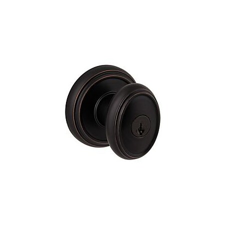 Baldwin Entry Carnaby Knob with Round Rose with 6AL Latch; RCS Strike; and Smart Key Venetian Bronze Finish 354CYKRDB11PS