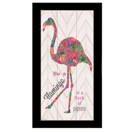 Homeroots Be A Flamingo Black Framed Print Wall Art 529781