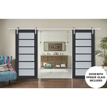 Sartodoors Sturdy Double Barn Door Solid Core Modern Interior VEREGIO7602DB-S-ANT-36