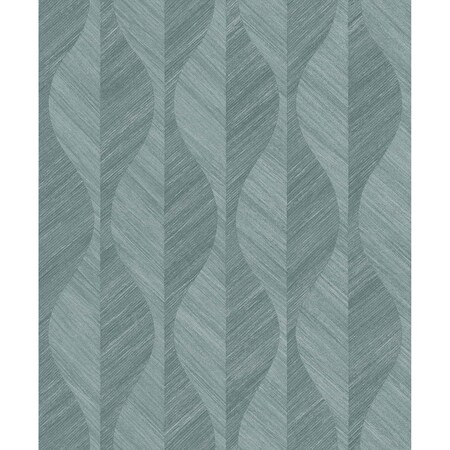 Advantage Oresome Teal Ogee Wallpaper 4025-82505