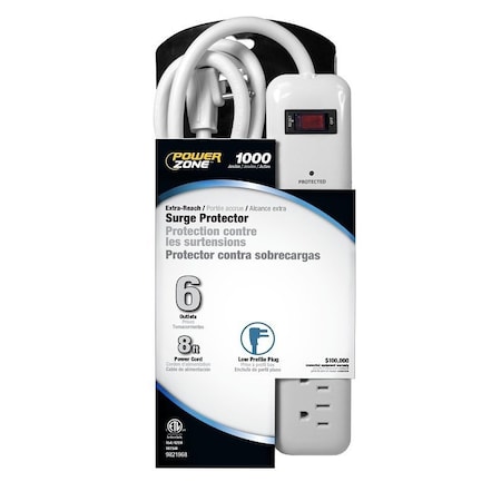 Powerzone Power Strip, Surge, 3 ft. OR802126