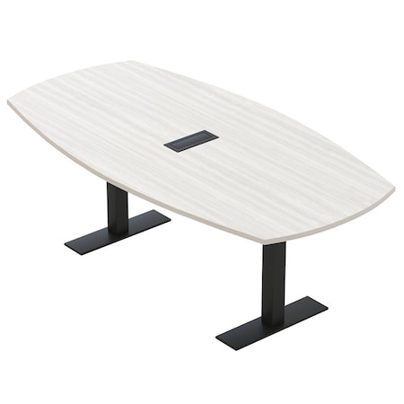 Skutchi Designs Arc Boat Conference Table With Power, 48 in W, 84 in L HAR-ABOT-48X84-T.BK-WA7976-EBLK