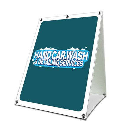 Signmission Hand Car Wash, 24 Inch x 18 Inch A-frame Yard Sign, Coroplast Yard Sign SBC-1824-30388