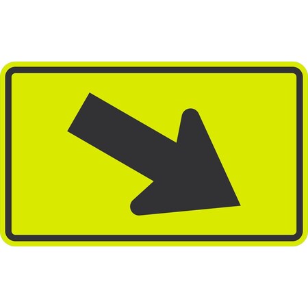 Lyle W16-7PR, Arrow (Down And To The Right), 30x18, High Intensity Prismatic, Yellow G-14755-HI_30x18
