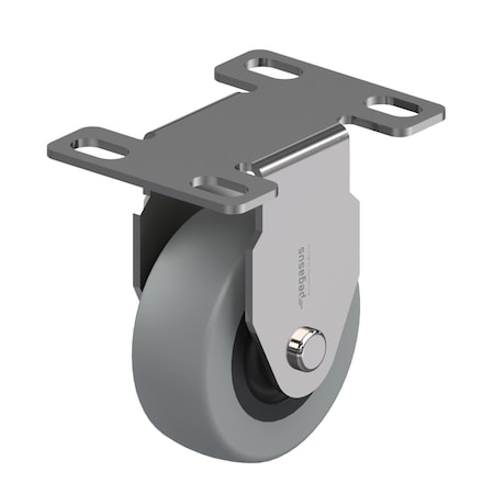 Blickle Caster, Rigid Plate, Gray Urethane, 44 lb. P1RX-UP020G-P