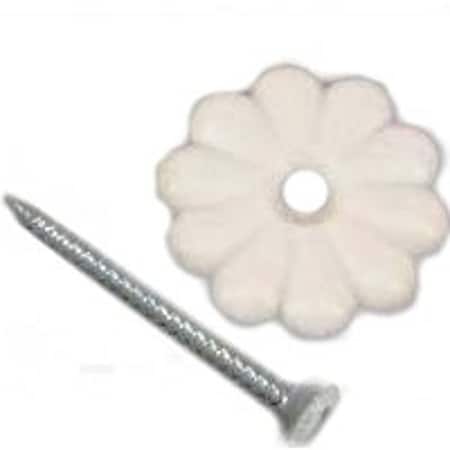 Us Hardware ROSETTE BUTTON WHITE 6/CD D-138C