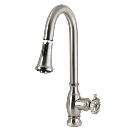 Kingston Brass Single-Handle Pull-Down Kitchen Faucet, Brushed Nickel LS8698CG