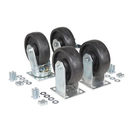 Vestil Glass-Filled Nylon Caster Kit 6 in x 2 in 8000 lb Capacity Black D-CK4-C23C