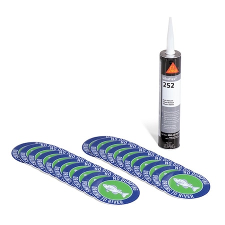 Pig Storm Drain Marker Kit, Drains to Lake, 20PK SGN8203-657