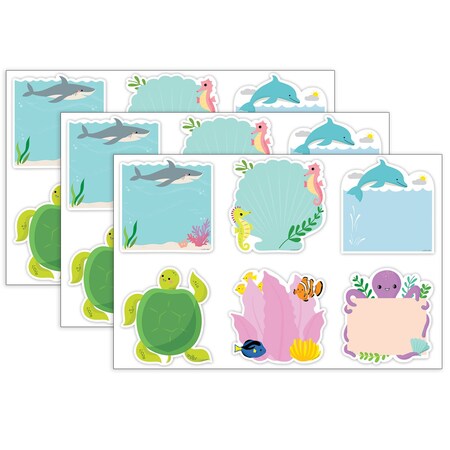 Creative Teaching Press Sea Friends 6'' Designer Cut-Outs, 36-Piece Set, 3PK 11053