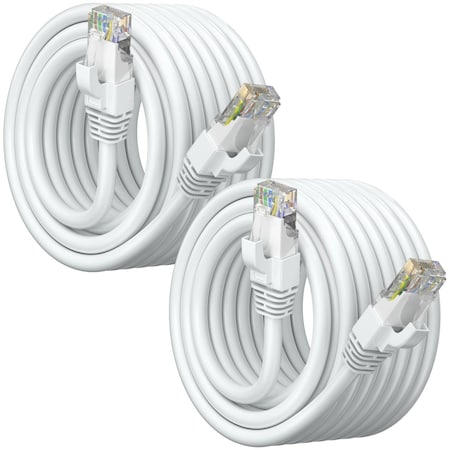 Maximm Cat6 Ethernet Cable 50ft 10Gbps 550MHz UTP, 2PK, White, 2PK WH2PK17